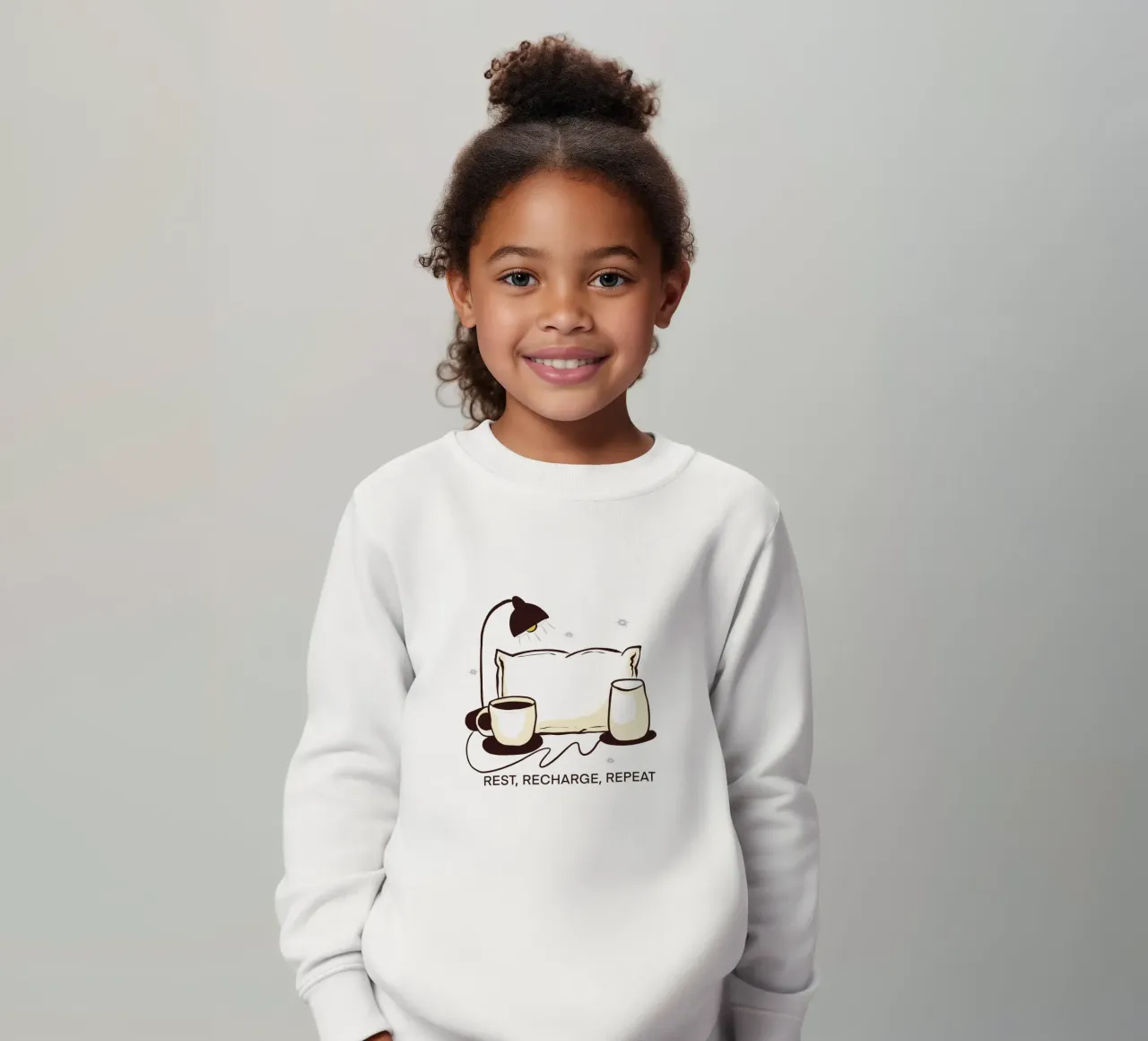 Rest, Recharge, Repeat Kinder Sweatshirt von edsonramosart