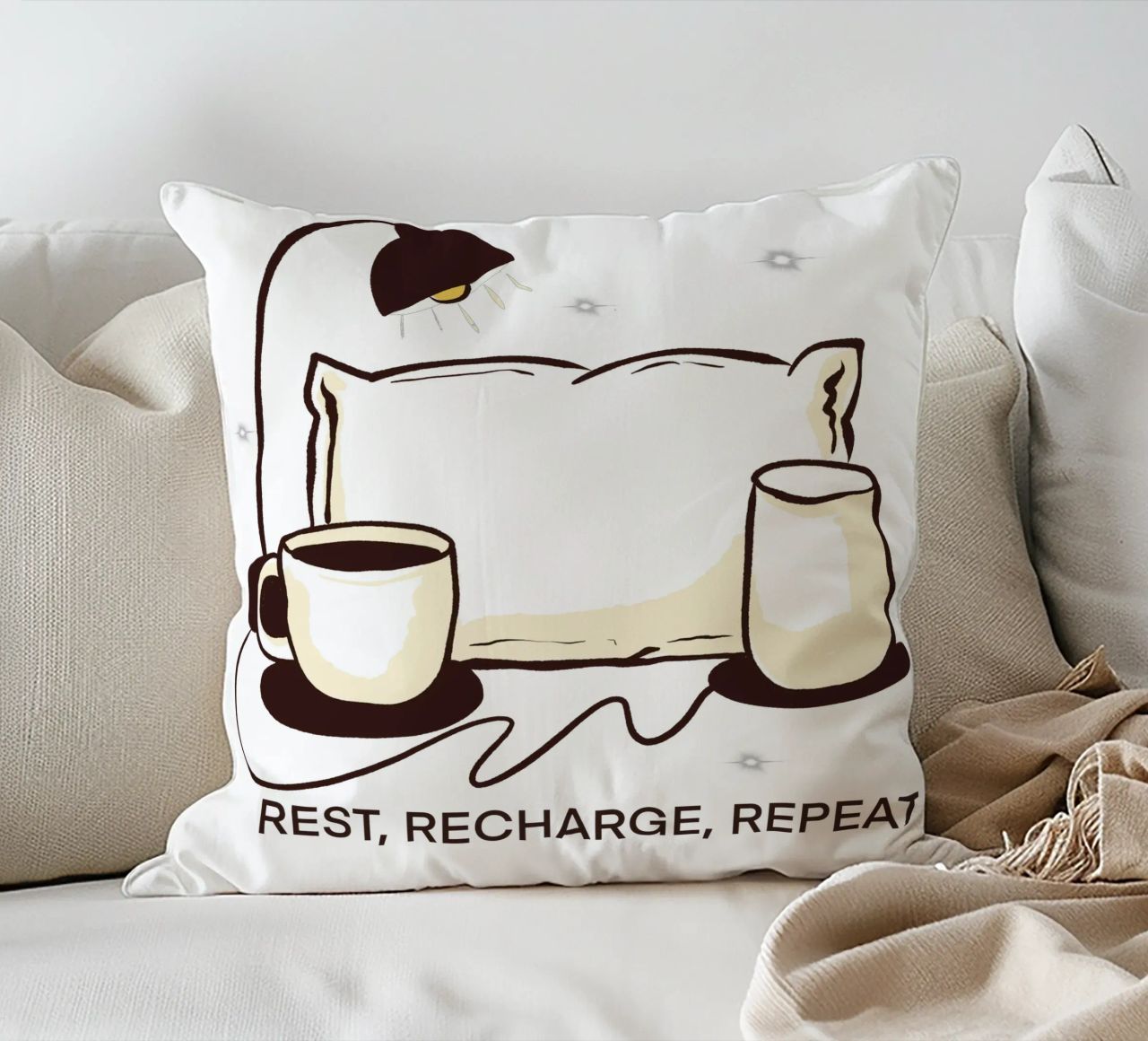 Rest, Recharge, Repeat cuscino da edsonramosart