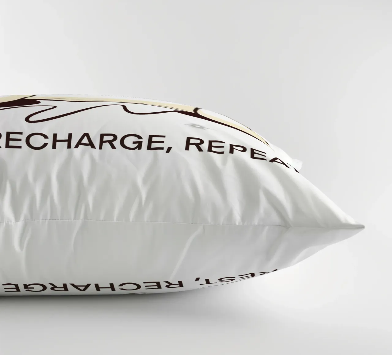 Rest, Recharge, Repeat decorative cushion by edsonramosart