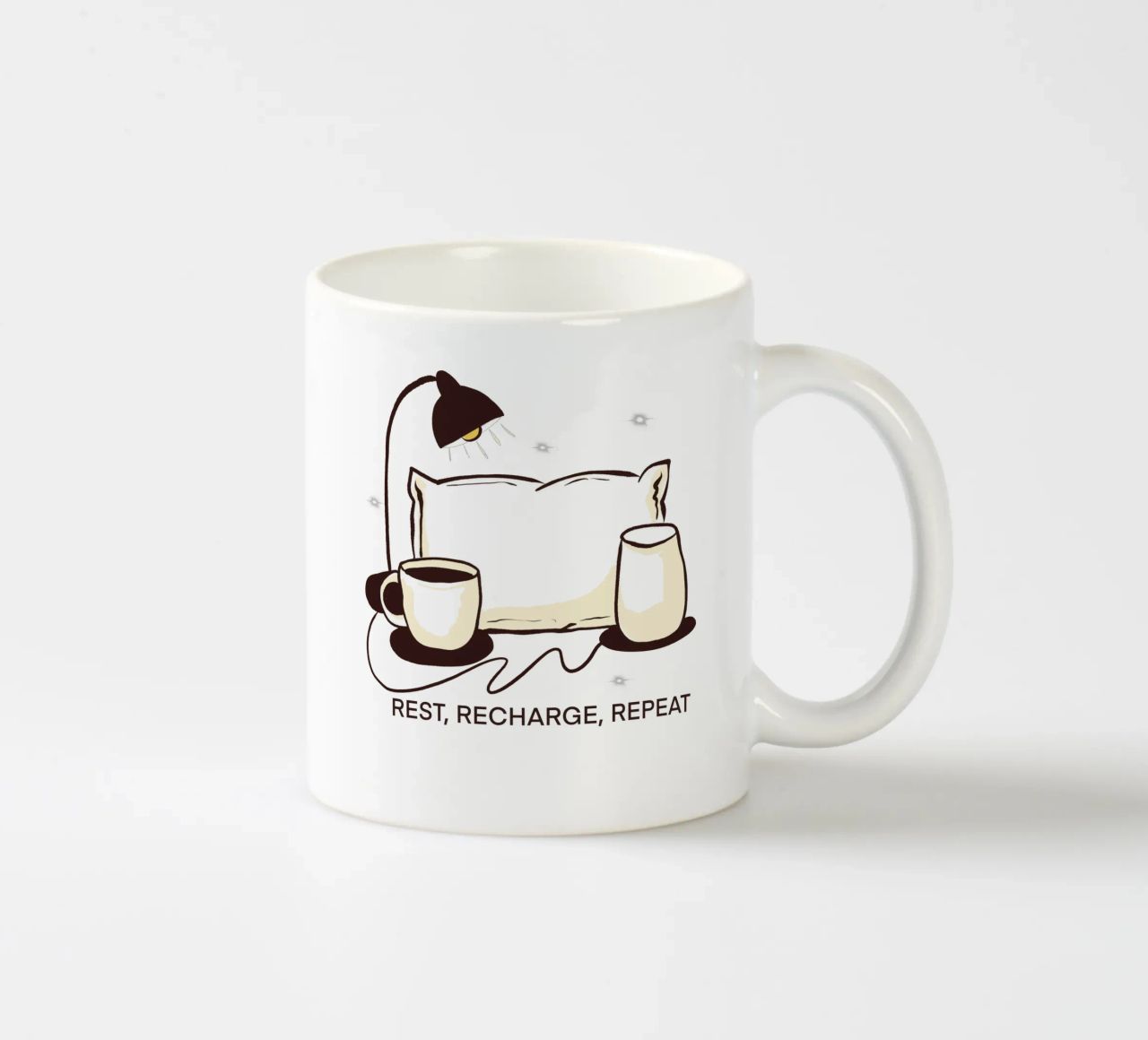 Rest, Recharge, Repeat tazza in ceramica da edsonramosart