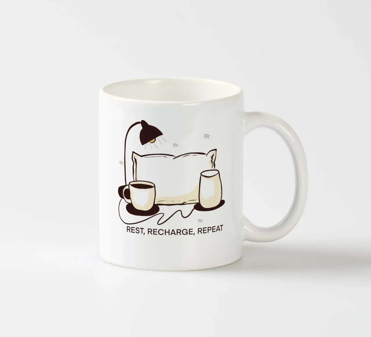 Rest, Recharge, Repeat taza de cerámica de edsonramosart