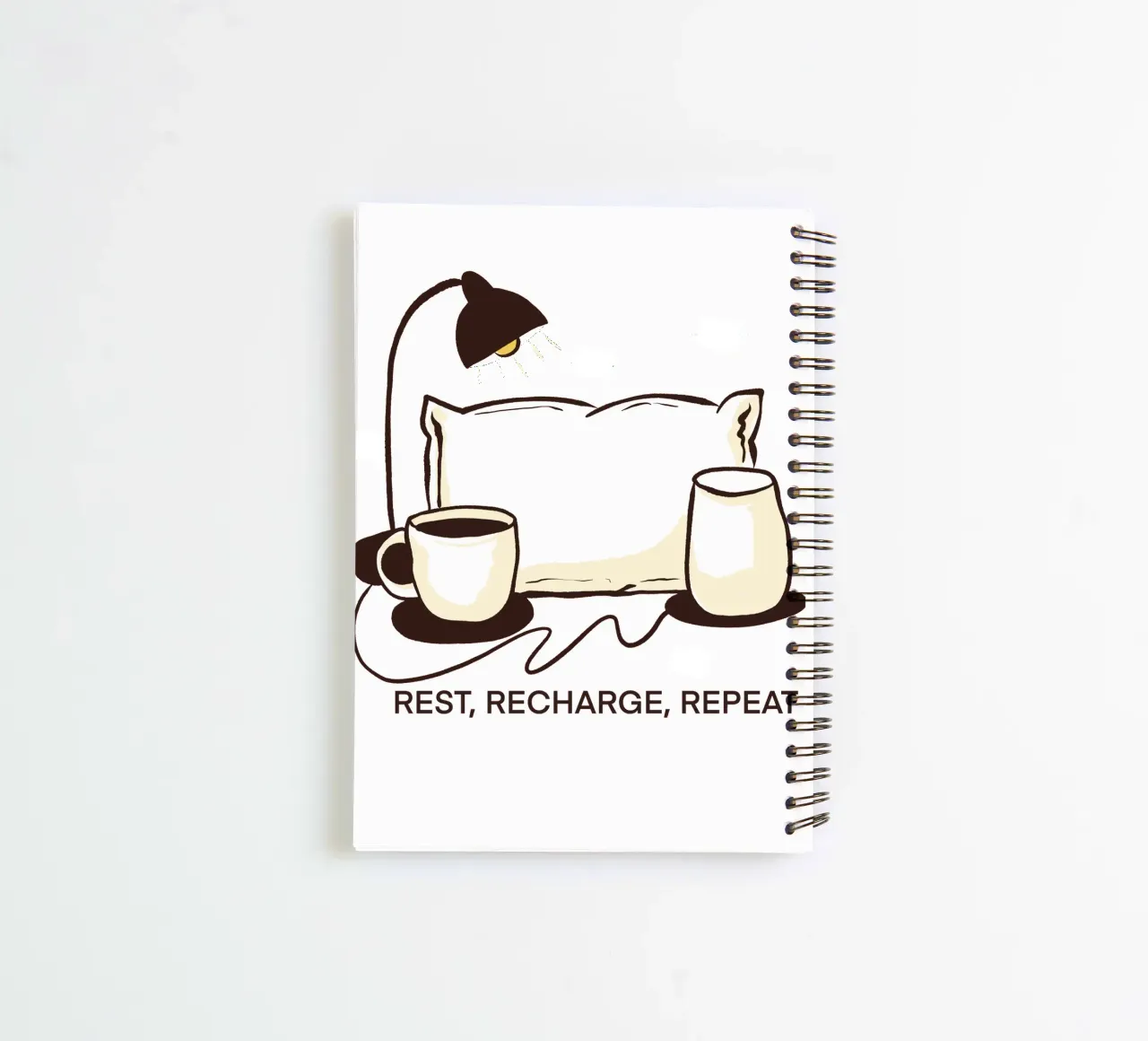 Rest, Recharge, Repeat spiral notebook by edsonramosart