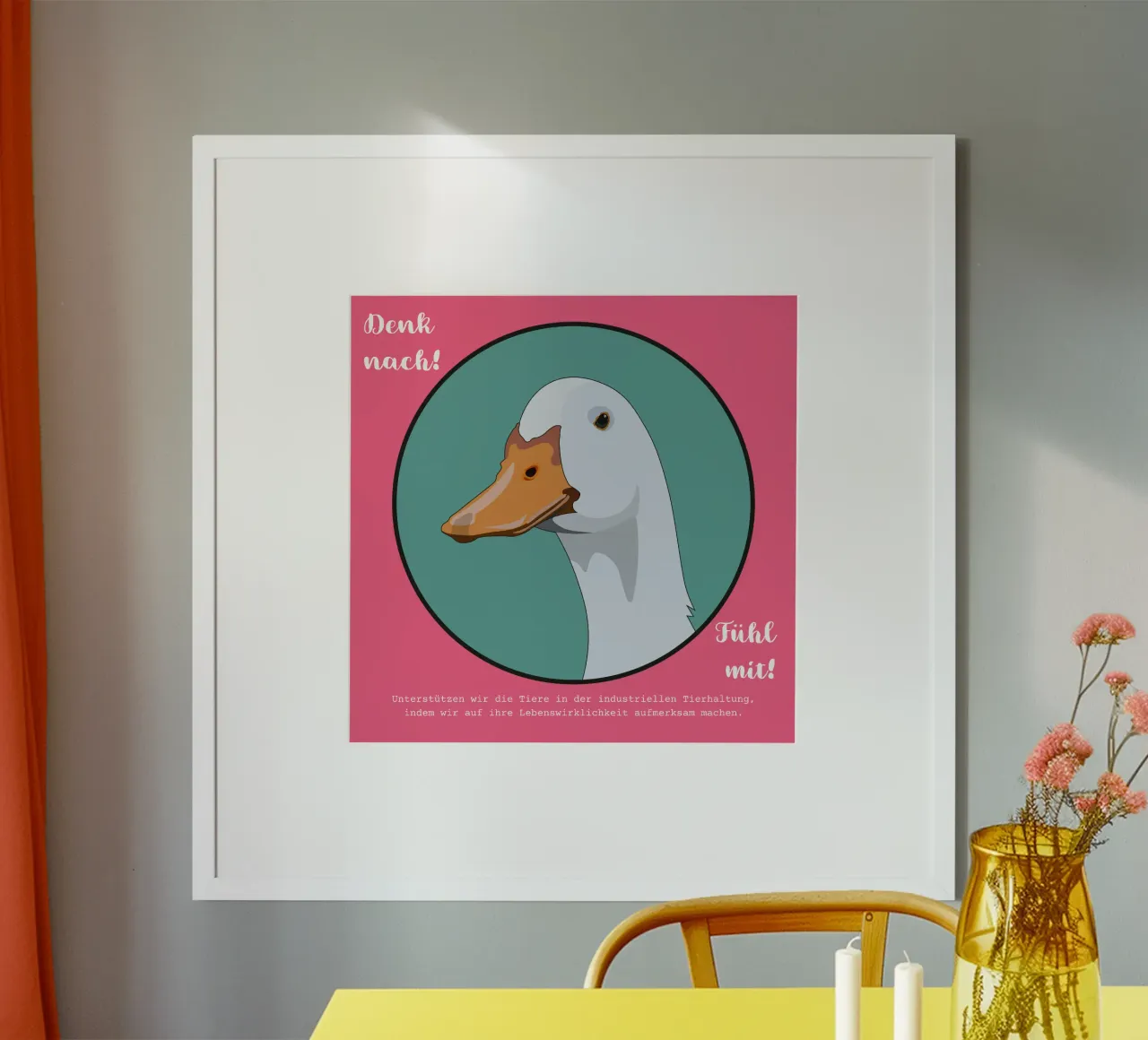 Anatra alla pechinese poster con telaio in plastica da Face & Content