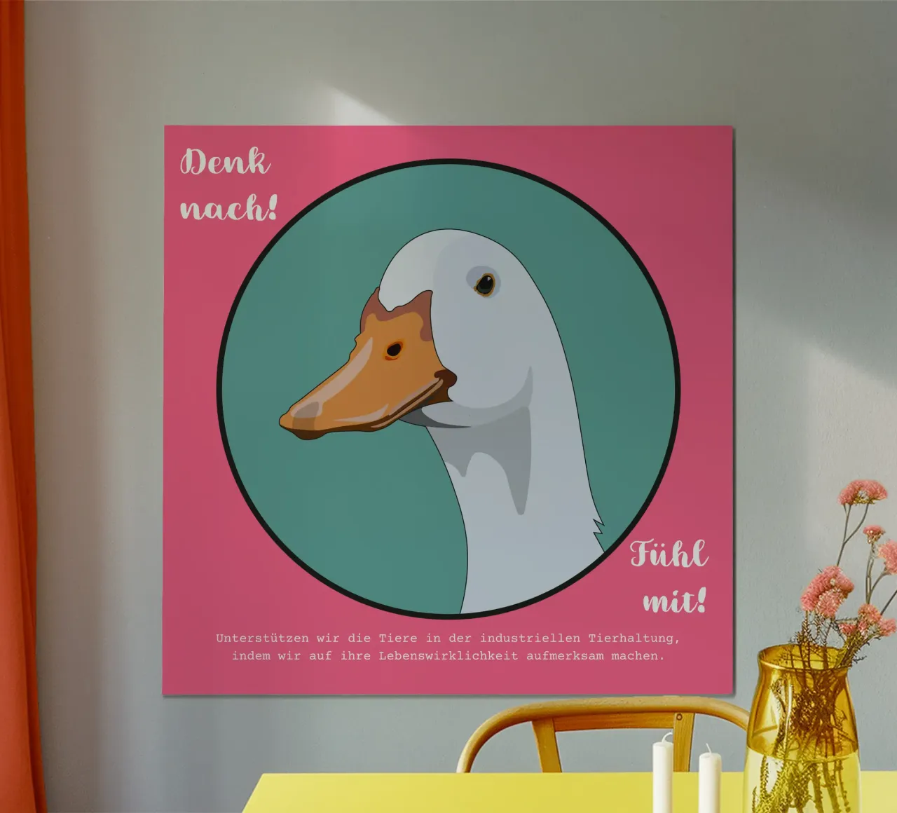 Anatra alla pechinese poster con telaio in plastica da Face & Content