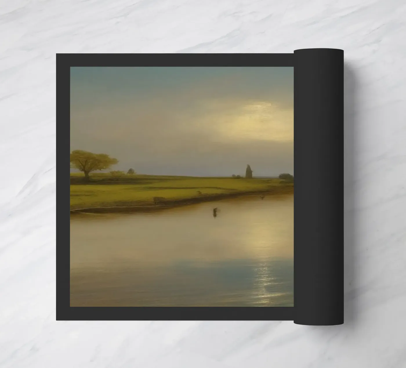 View of the lake Fußmatte von Impressionismus by LK