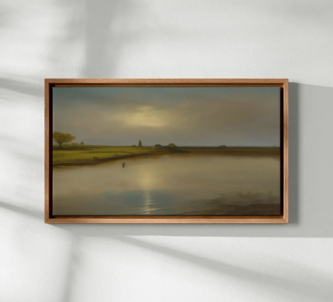 Uitzicht op het meer canvas met Baklijst van Impressionismus by LK