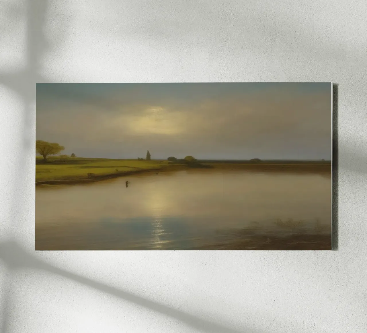 Uitzicht op het meer canvas met Baklijst van Impressionismus by LK