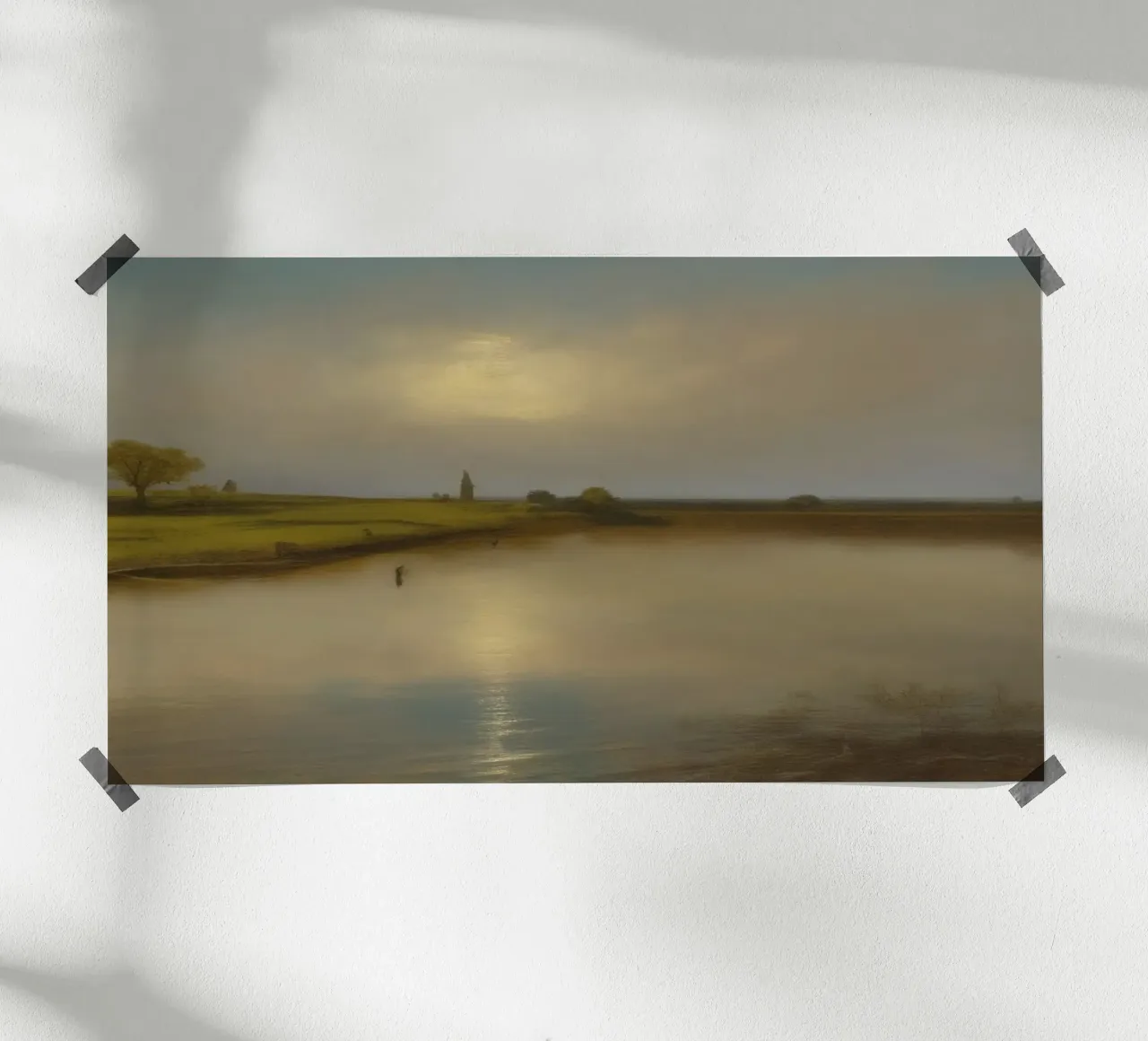 Vista sul lago poster con telaio in plastica da Impressionismus by LK