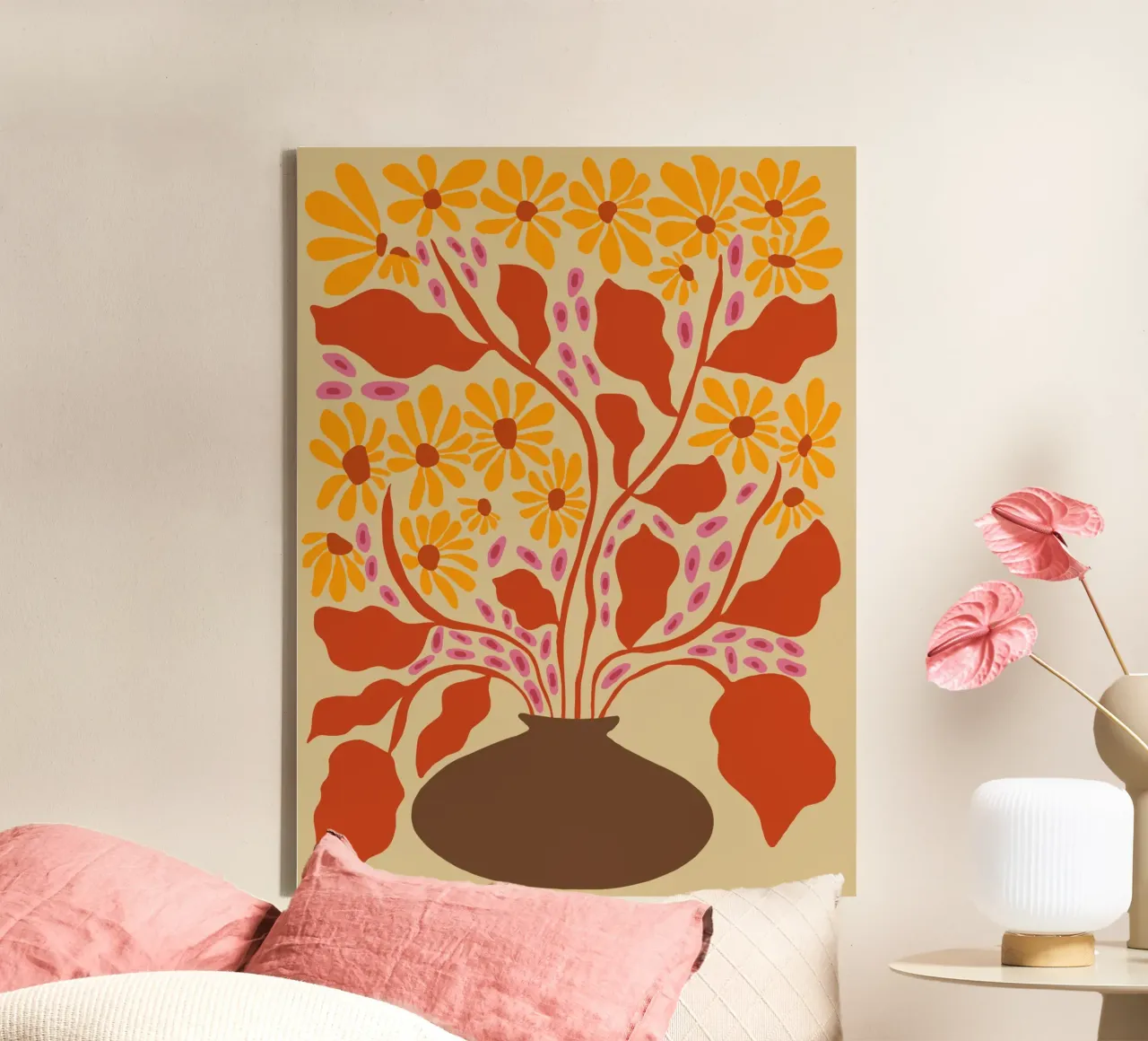 Retro Patel Pottery tela con Cornice a cassetta da Miho Art Studio