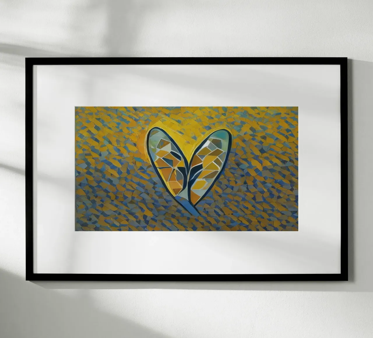 Schelp in het zand poster met aluminium frame van Abstract Art by LK