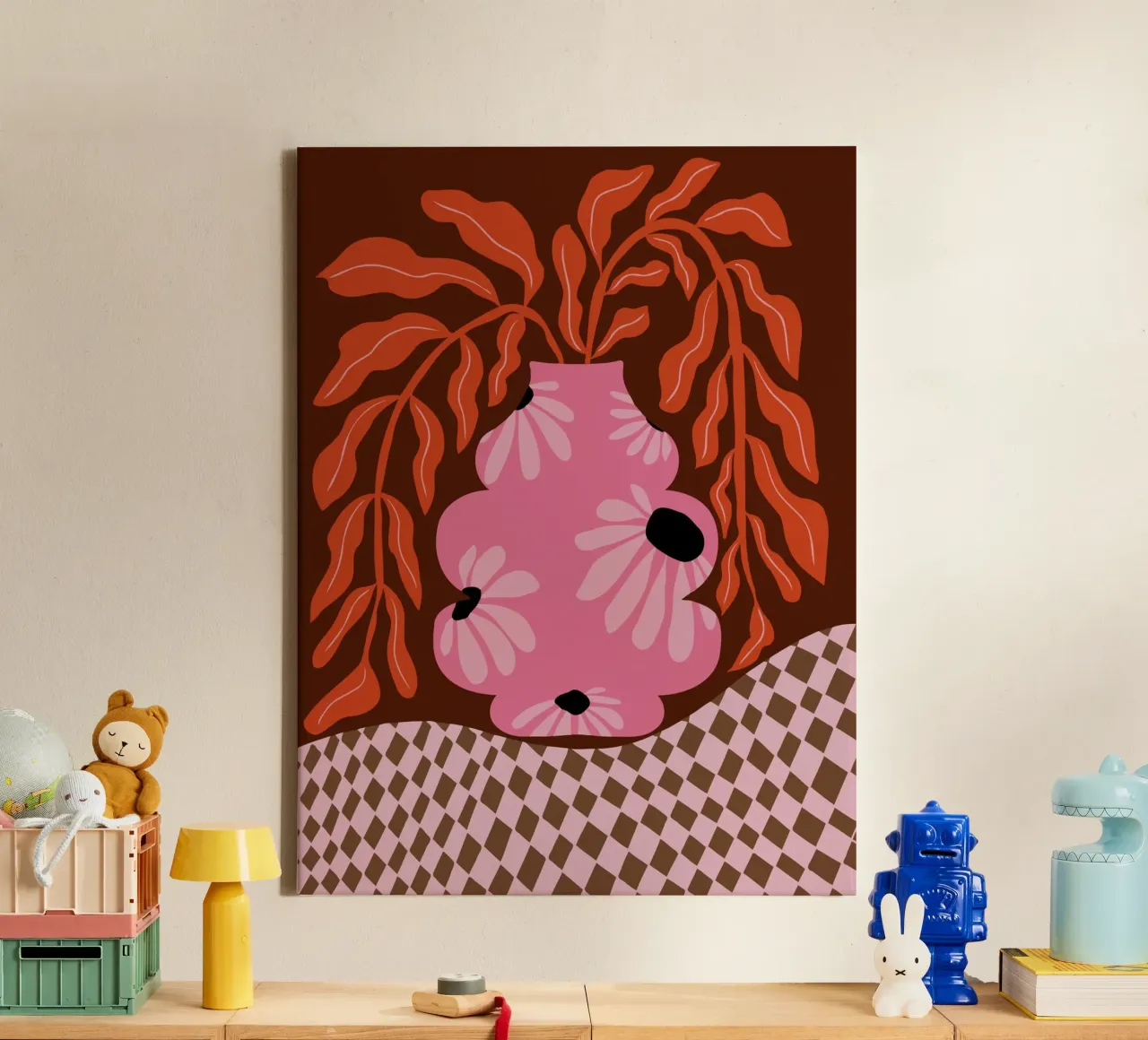 Felice autunno delle felci tela con Cornice a cassetta da Miho Art Studio