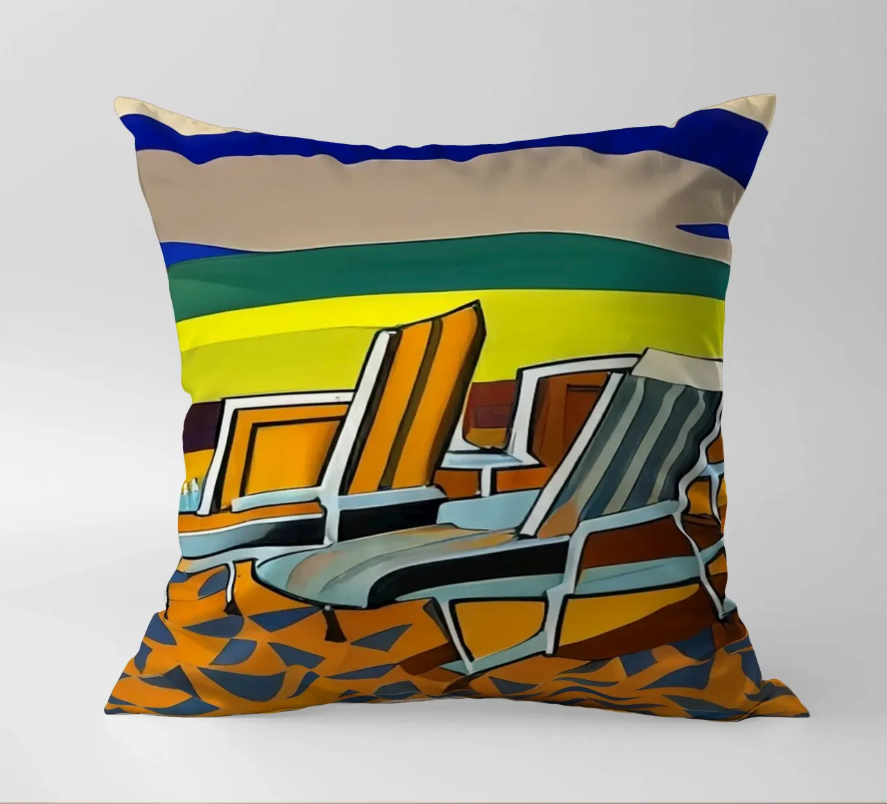 Sdraio sulla spiaggia cuscino da Abstract Art by LK