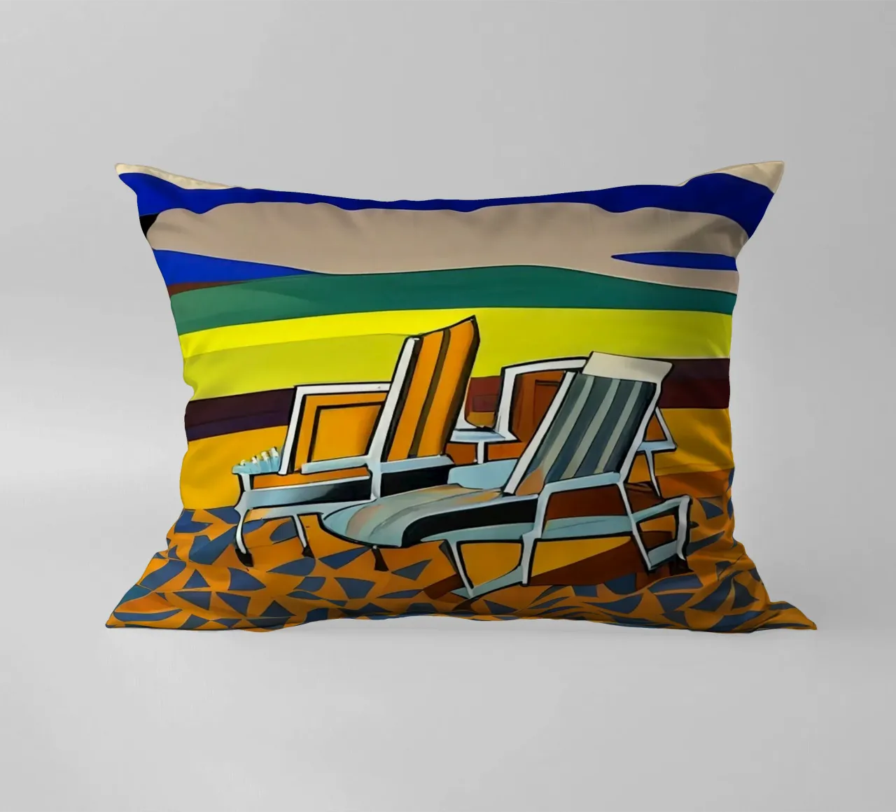 Sdraio sulla spiaggia cuscino da Abstract Art by LK