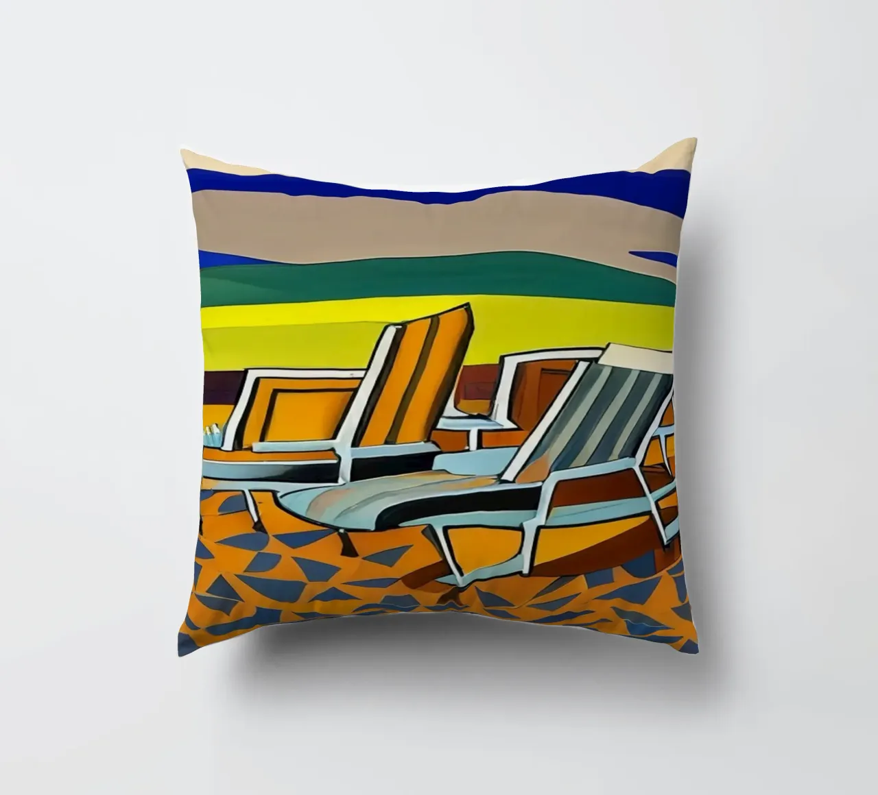 Sdraio sulla spiaggia cuscino da Abstract Art by LK