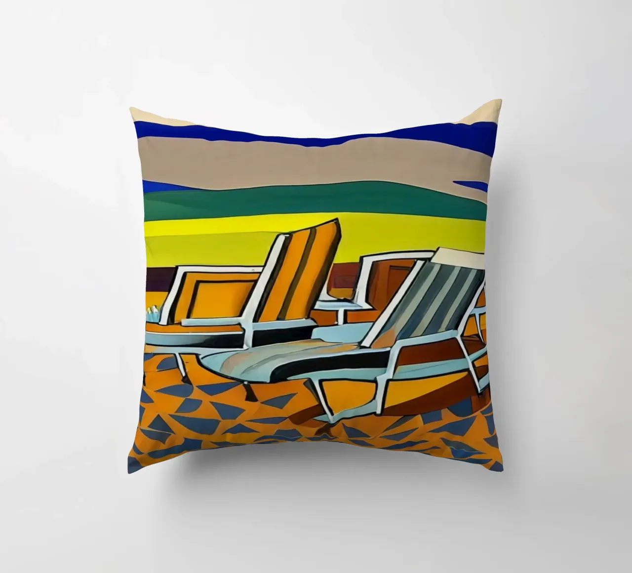 Sdraio sulla spiaggia cuscino da Abstract Art by LK