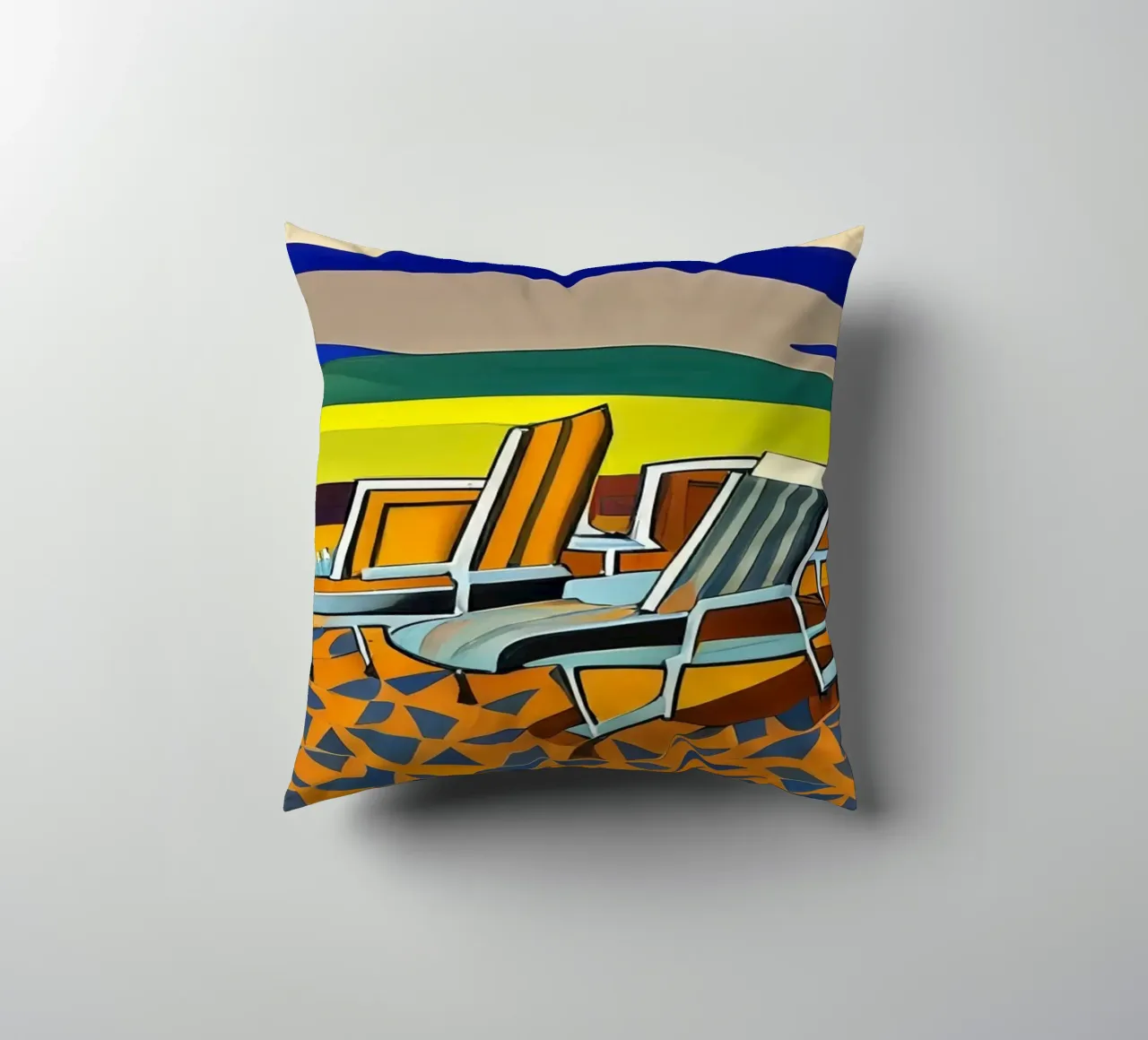 Sdraio sulla spiaggia cuscino da Abstract Art by LK