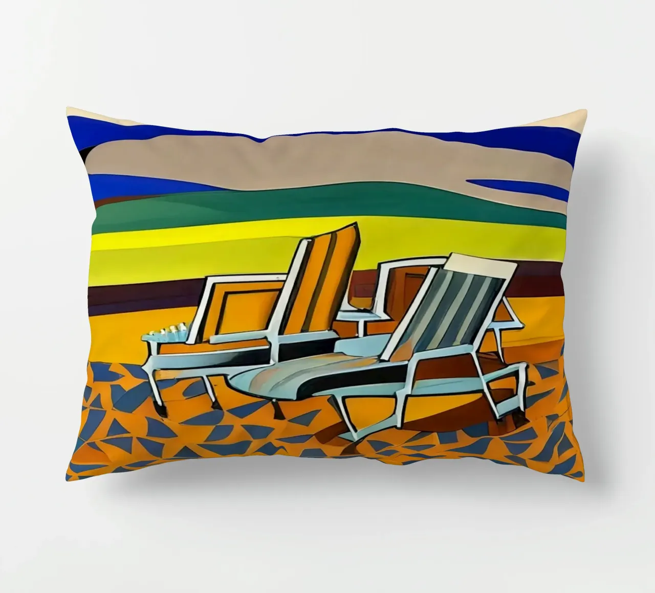 Sdraio sulla spiaggia cuscino da Abstract Art by LK