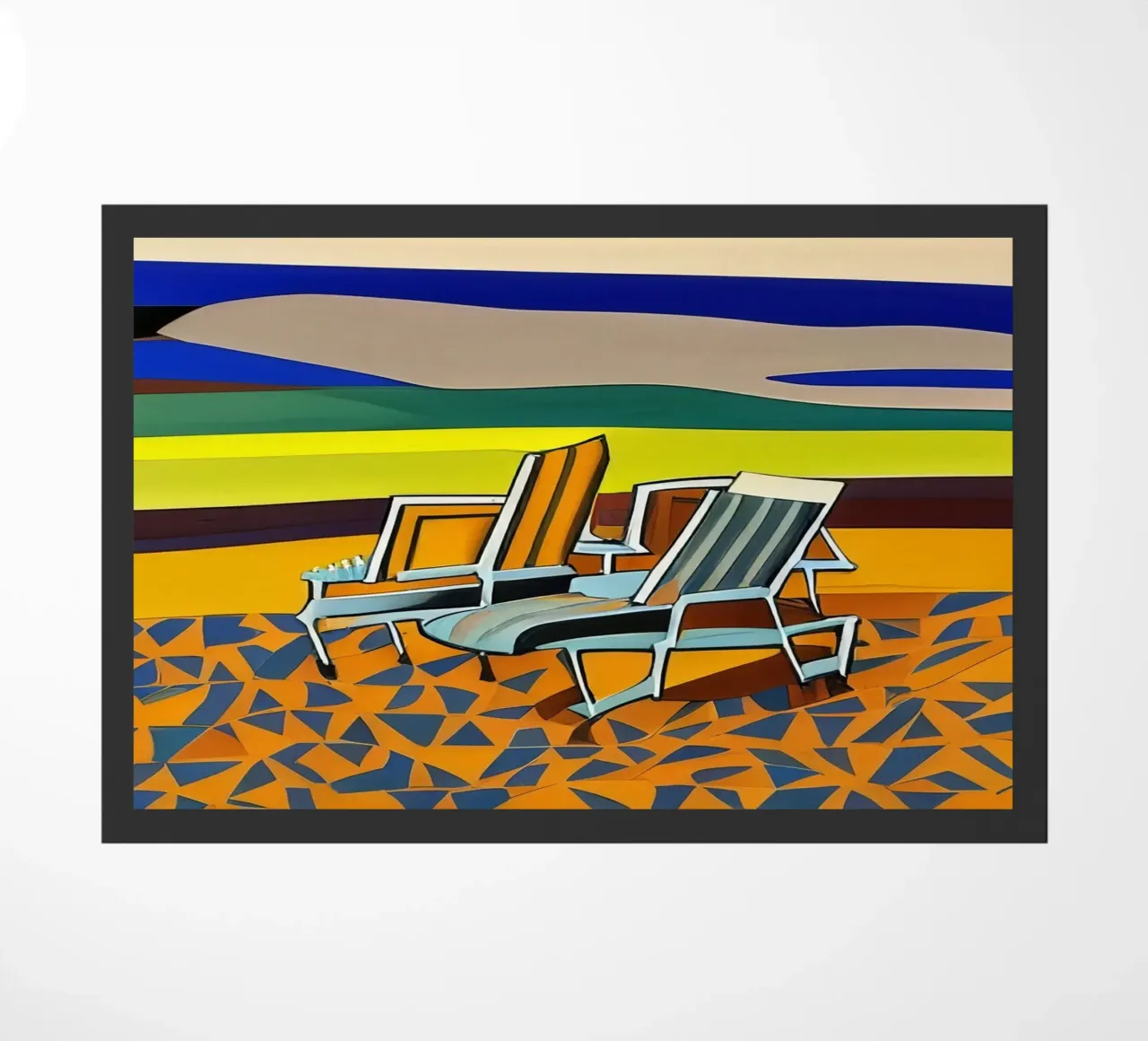 Tumbonas en la playa felpudo de Abstract Art by LK