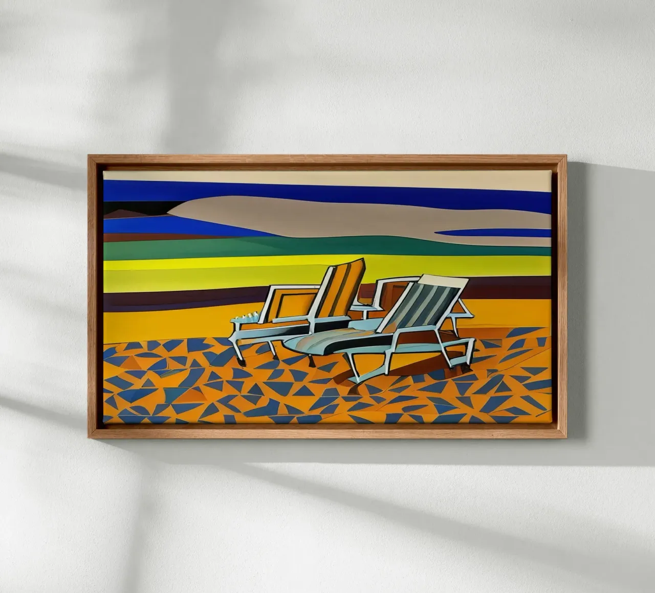 Sdraio sulla spiaggia tela con Cornice a cassetta da Abstract Art by LK