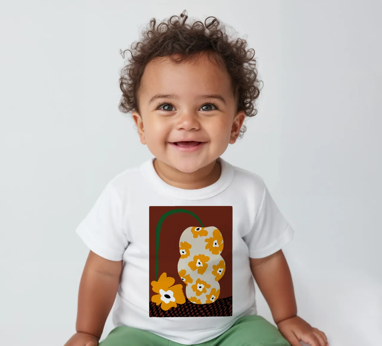 Blumen & Töpferwaren Baby T-Shirt von Miho Art Studio