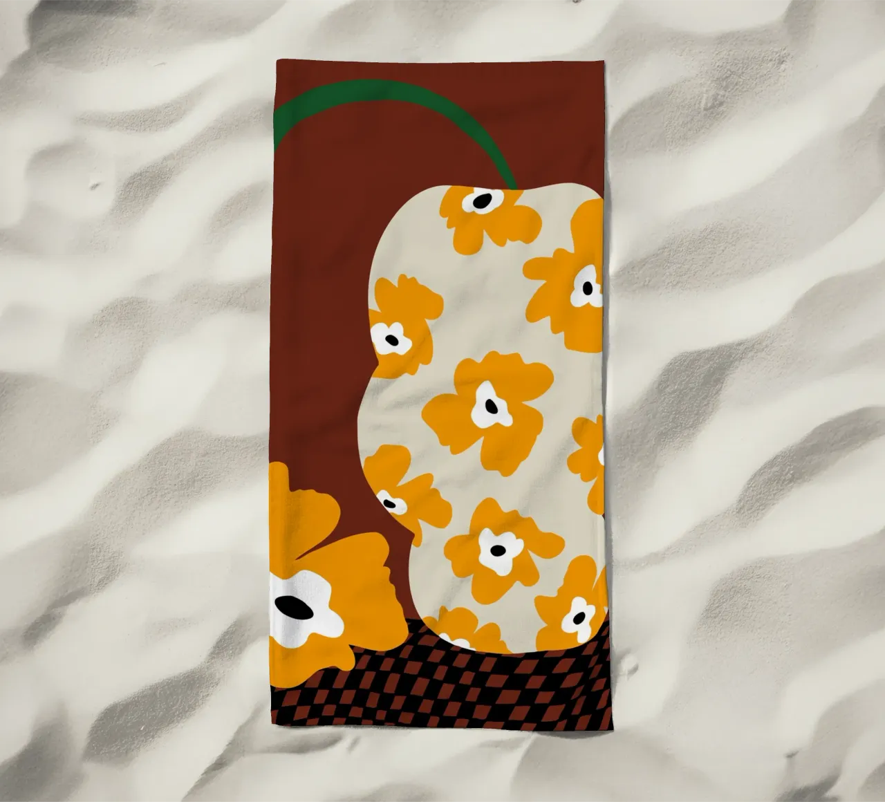 Blumen & Töpferwaren Strandtuch von Miho Art Studio