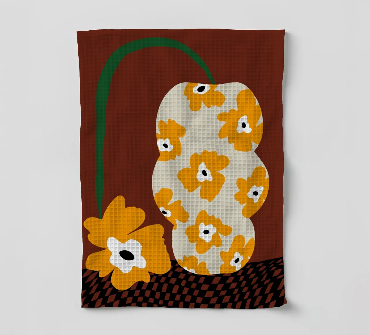Blumen & Töpferwaren Geschirrtuch von Miho Art Studio