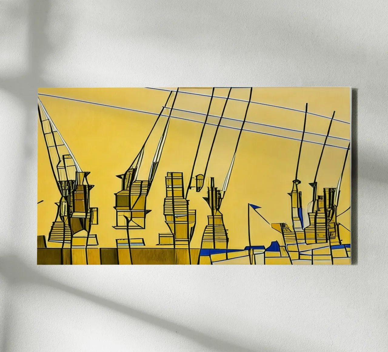 Sightseeing_Excursion_Cranes in the harbour_Antwerp canvas by Abstract Art by LK