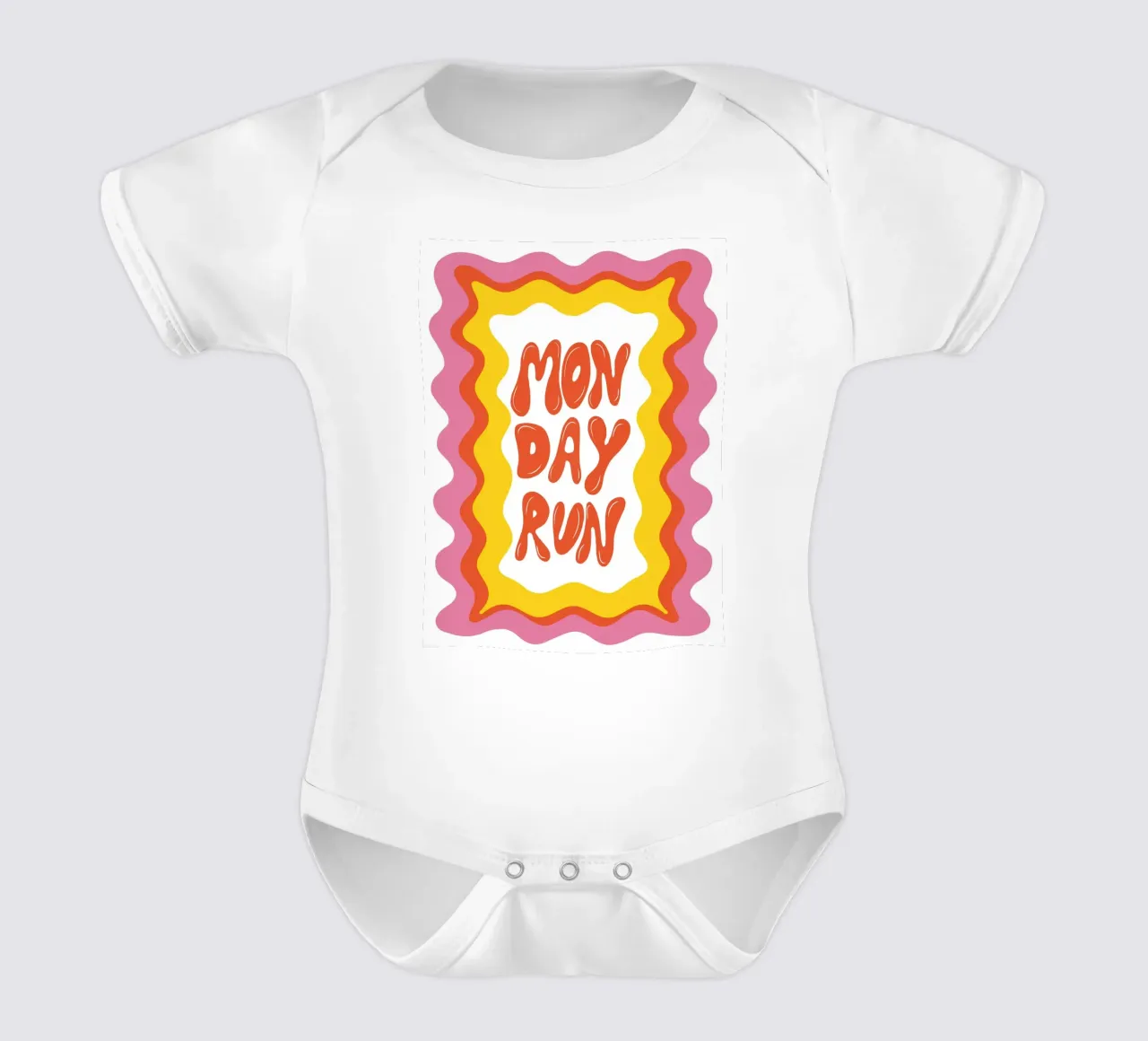 Monday-Run body neonato maniche corte da Miho Art Studio