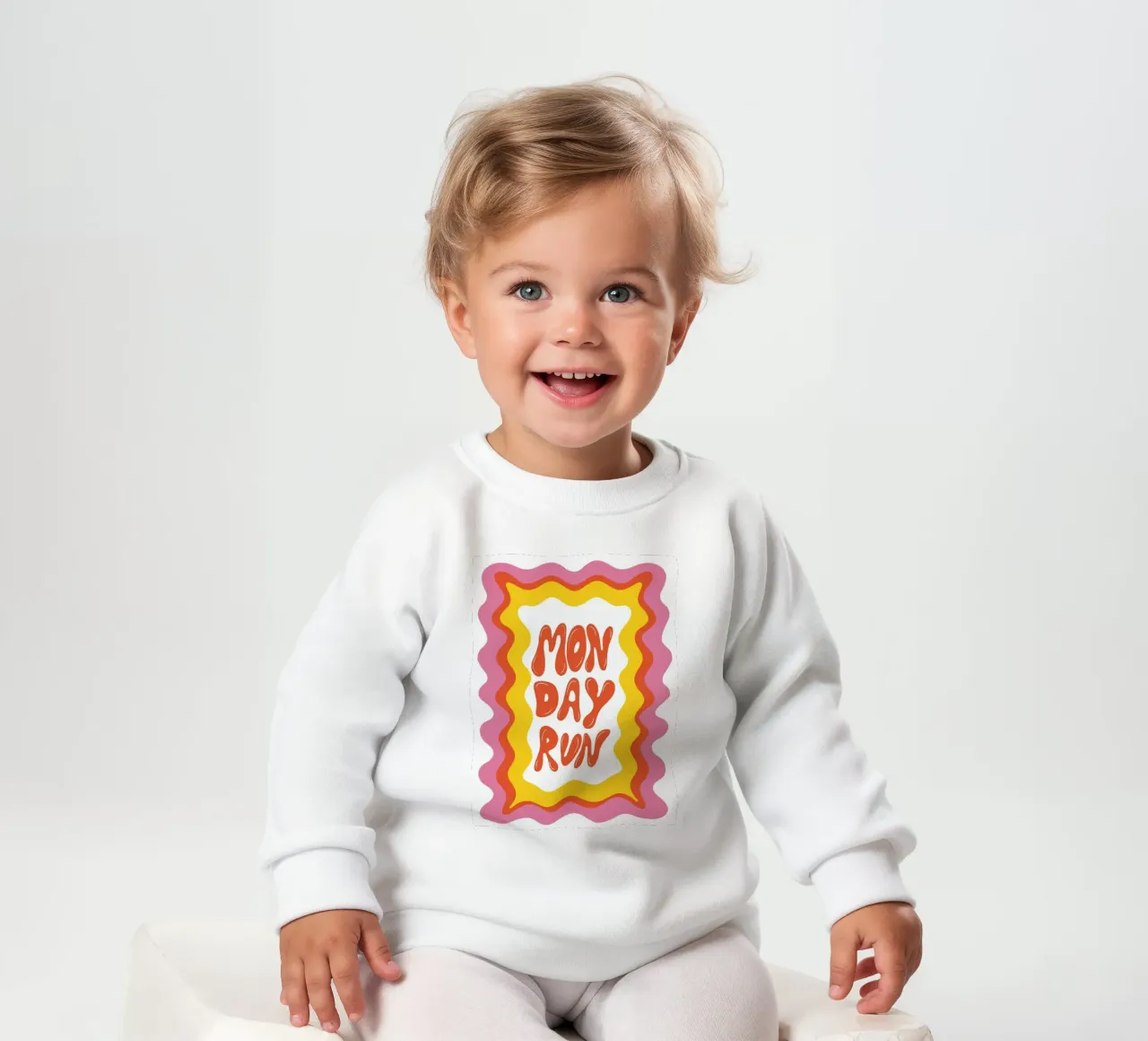 Monday-Run baby sweatshirt by Miho Art Studio