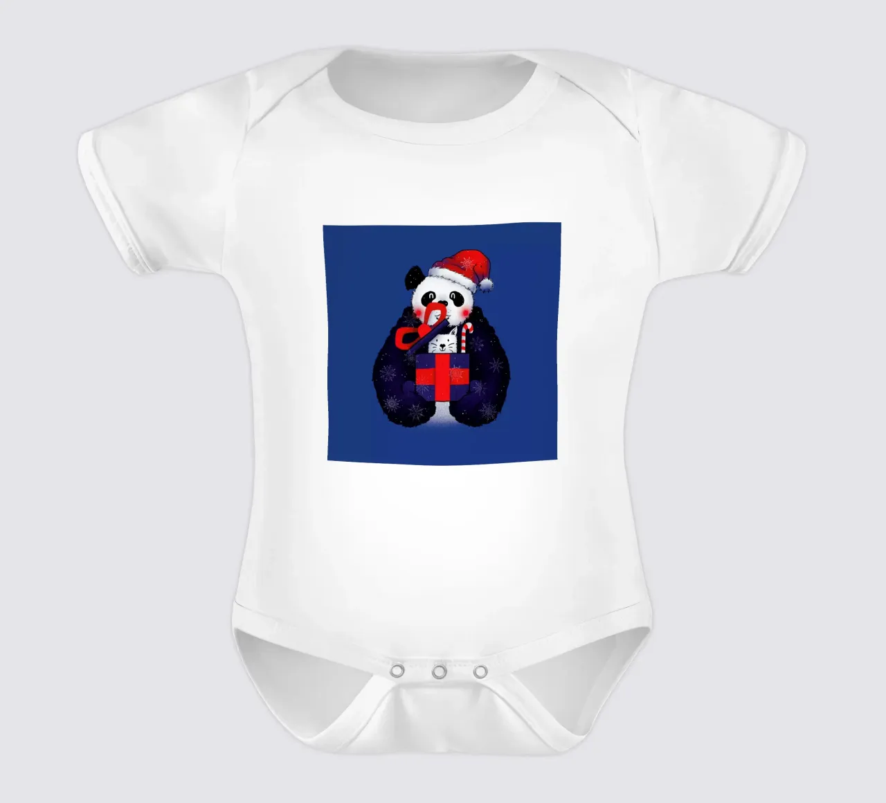 Xmas Panda Kurzarm Babybody von Tobe Fonseca