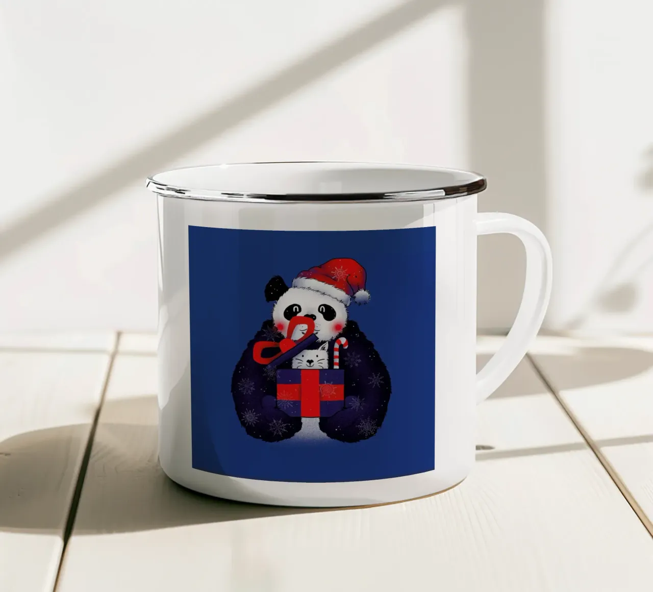 Xmas Panda tazza in smalto da Tobe Fonseca