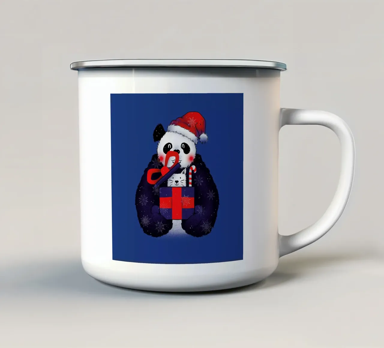 Xmas Panda tazza in smalto da Tobe Fonseca