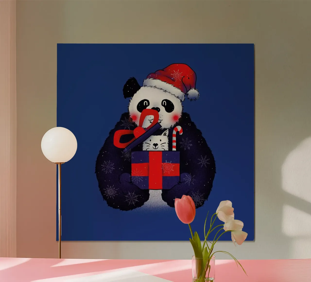 Xmas Panda poster avec cadre en plastique de Tobe Fonseca