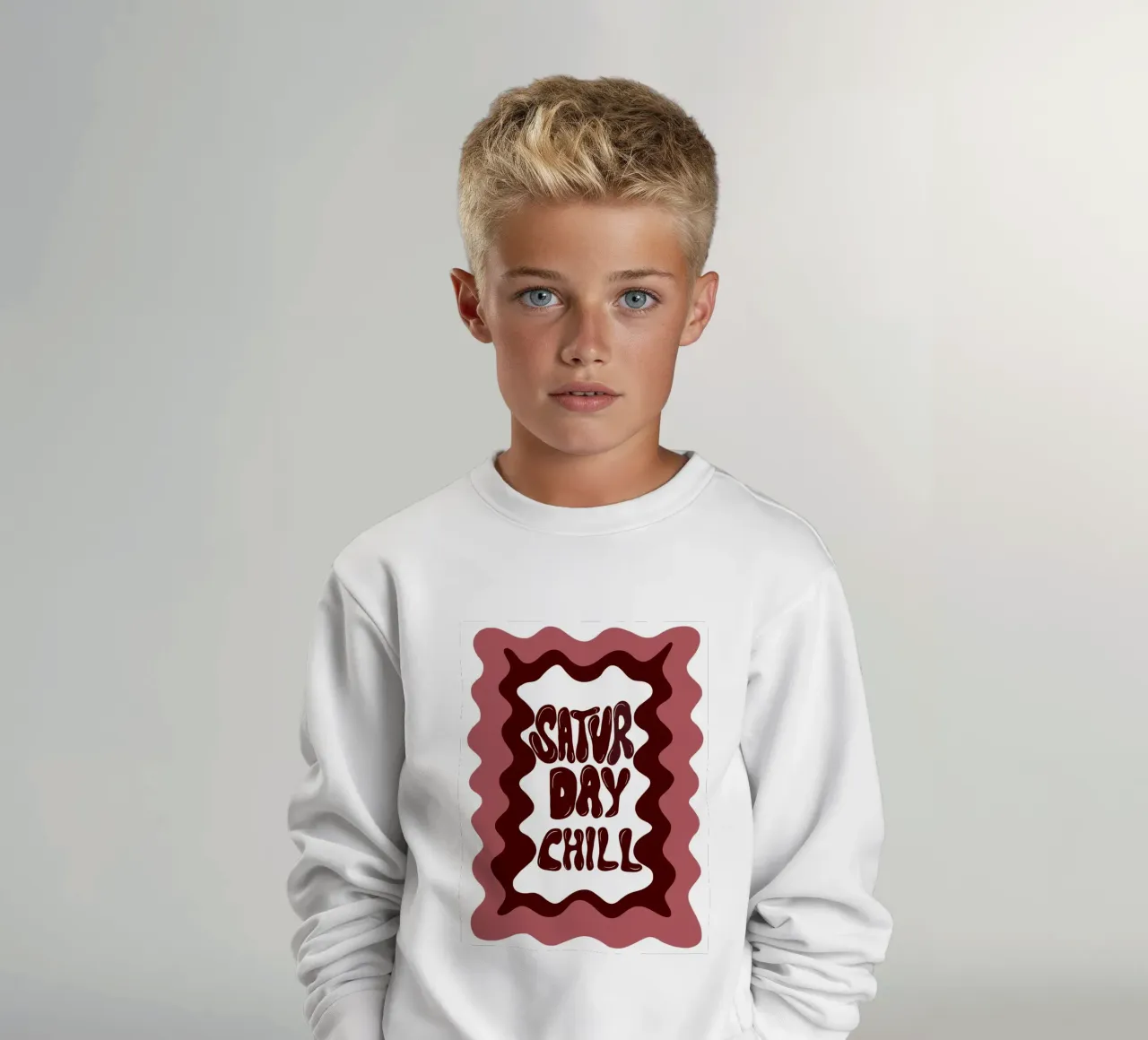 Saturday-Chill kids sweatshirt by Miho Art Studio
