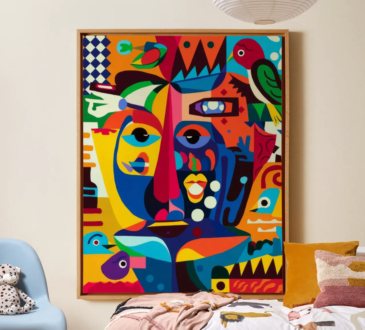 Gefragmenteerd portret canvas met Baklijst van Monarco Virtuoso