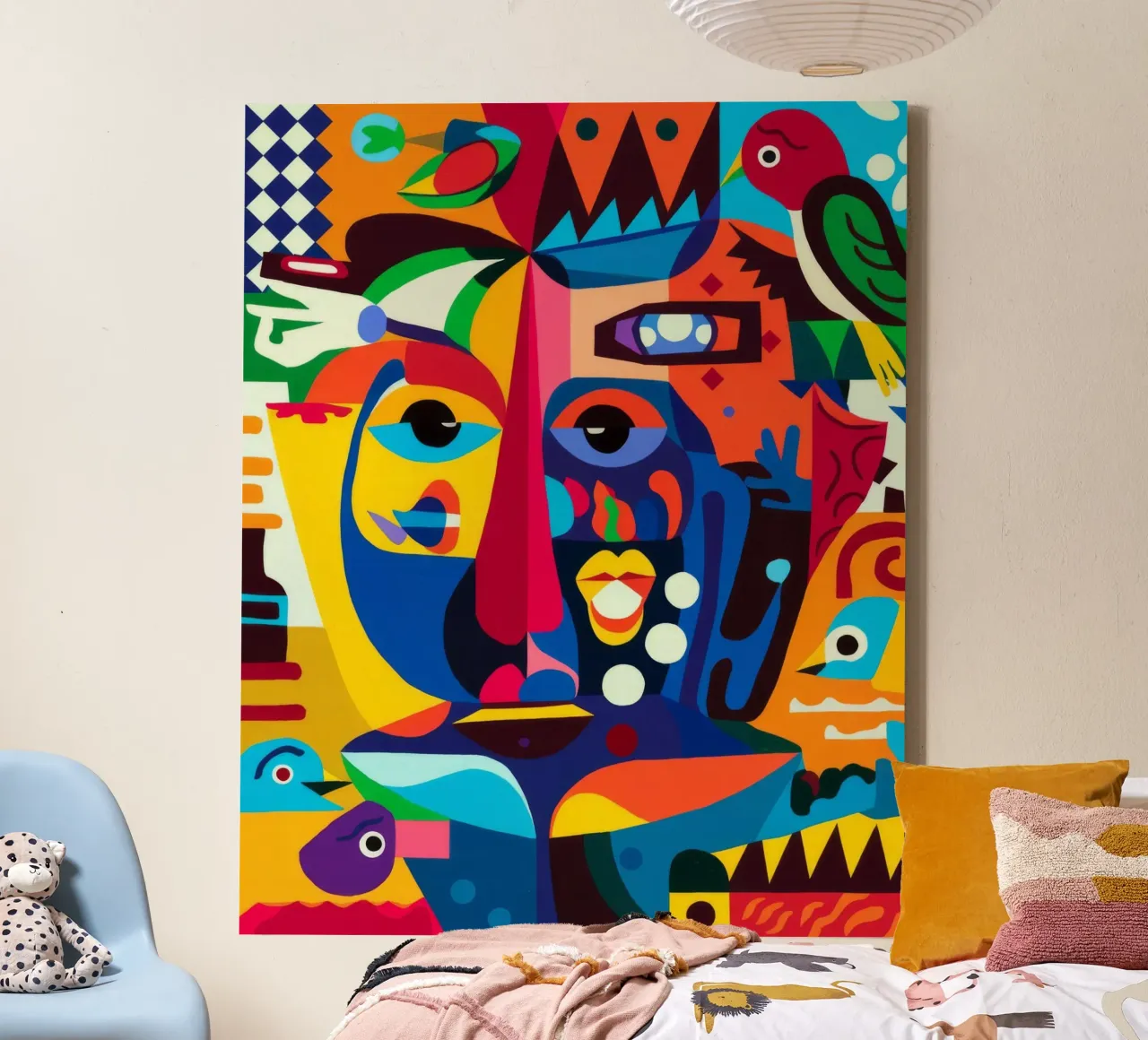 Gefragmenteerd portret canvas met Baklijst van Monarco Virtuoso