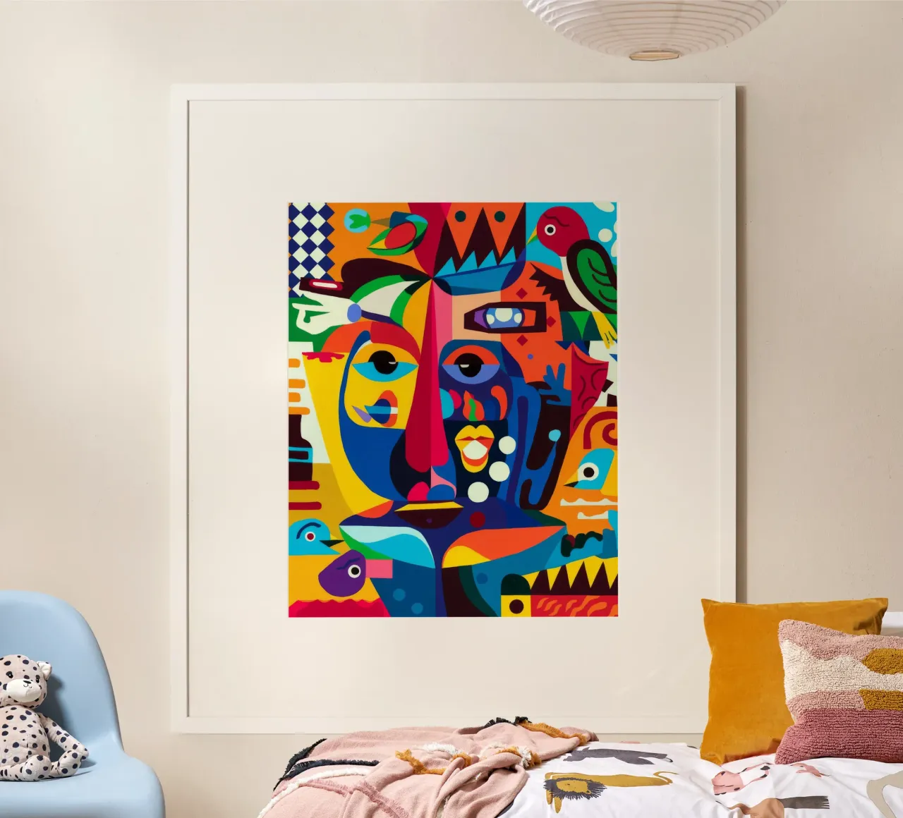 Gefragmenteerd portret poster met aluminium frame van Monarco Virtuoso