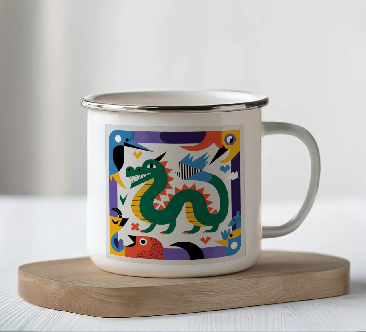 Serpente mitico tazza in smalto da Monarco Virtuoso