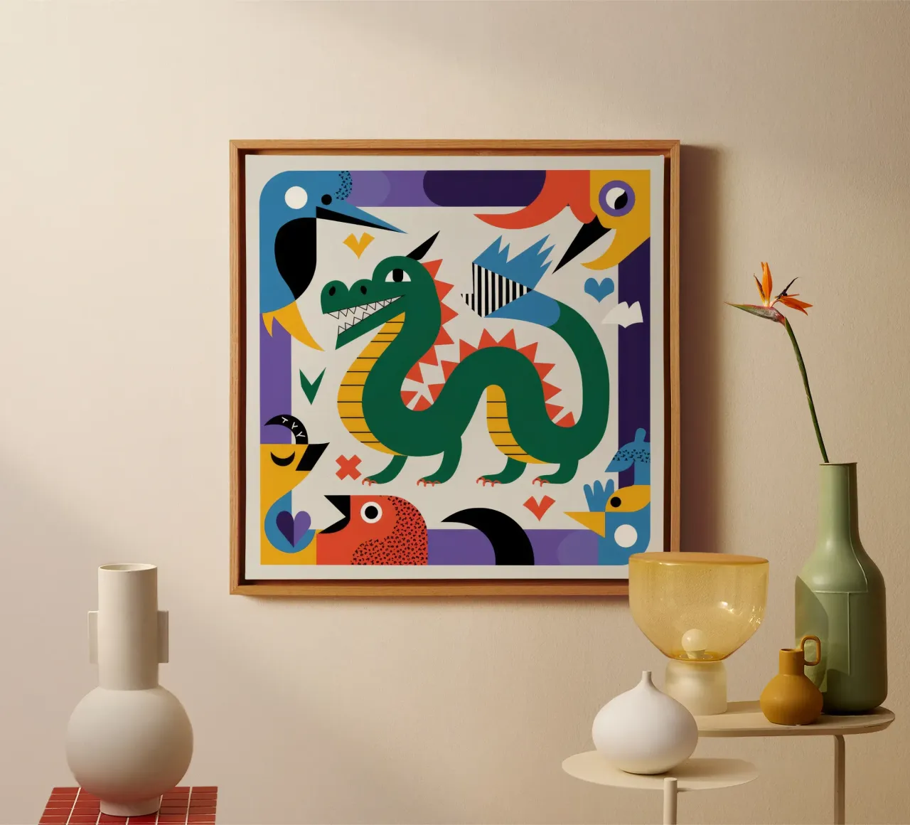 Serpente mitico tela con Cornice a cassetta da Monarco Virtuoso