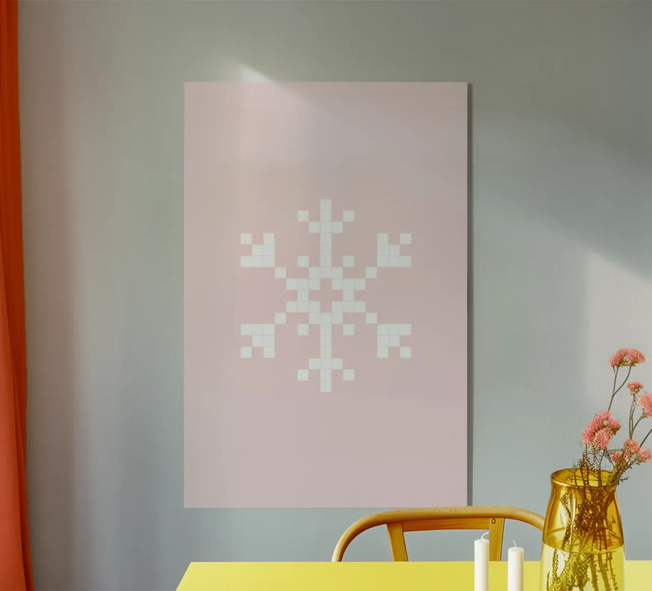Pixel Snowflake Pink plexiglass da Studio One