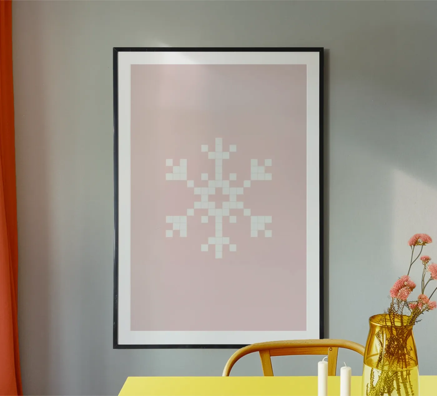 Pixel Snowflake Pink poster da Studio One