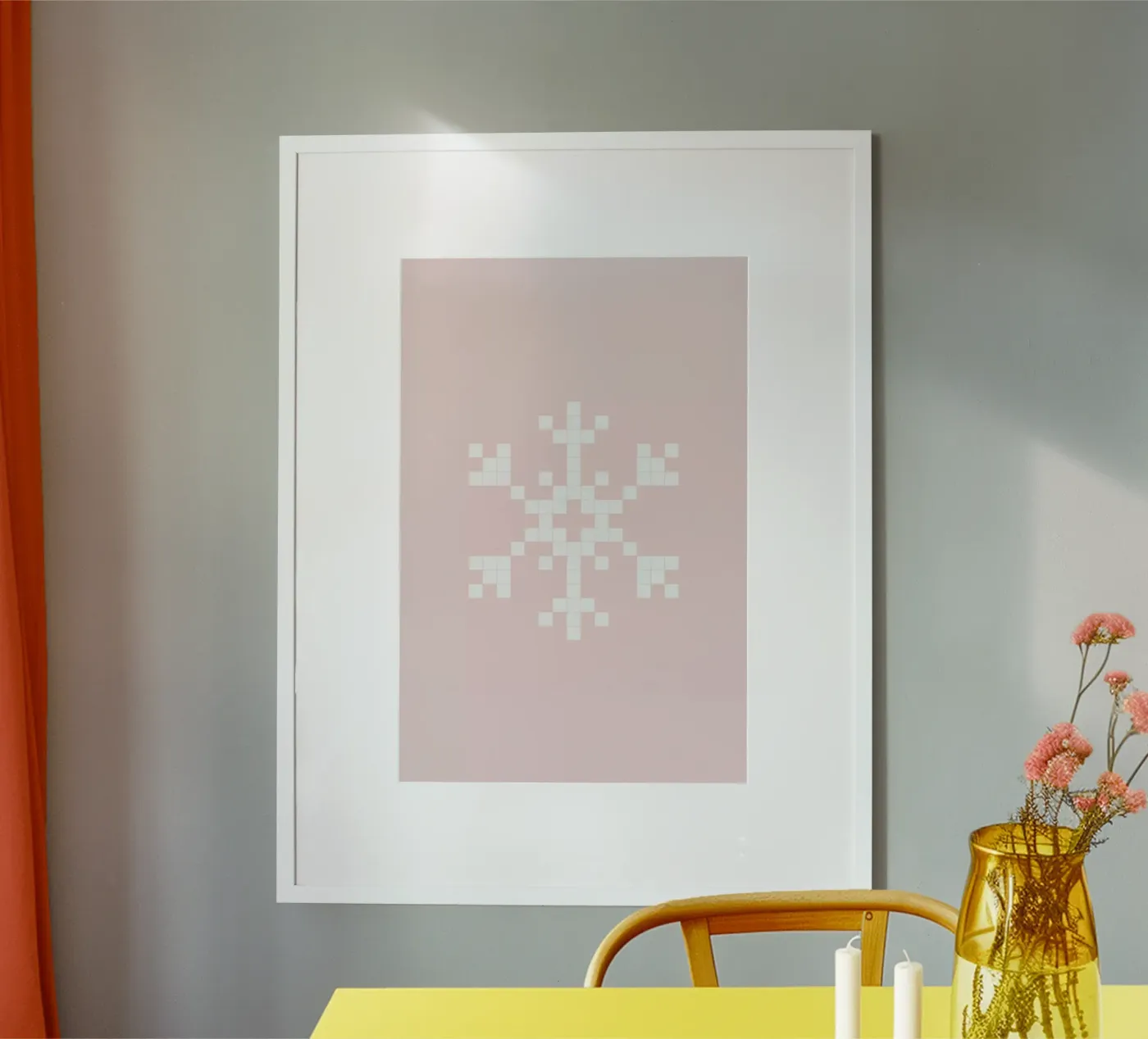Pixel Snowflake Pink poster da Studio One