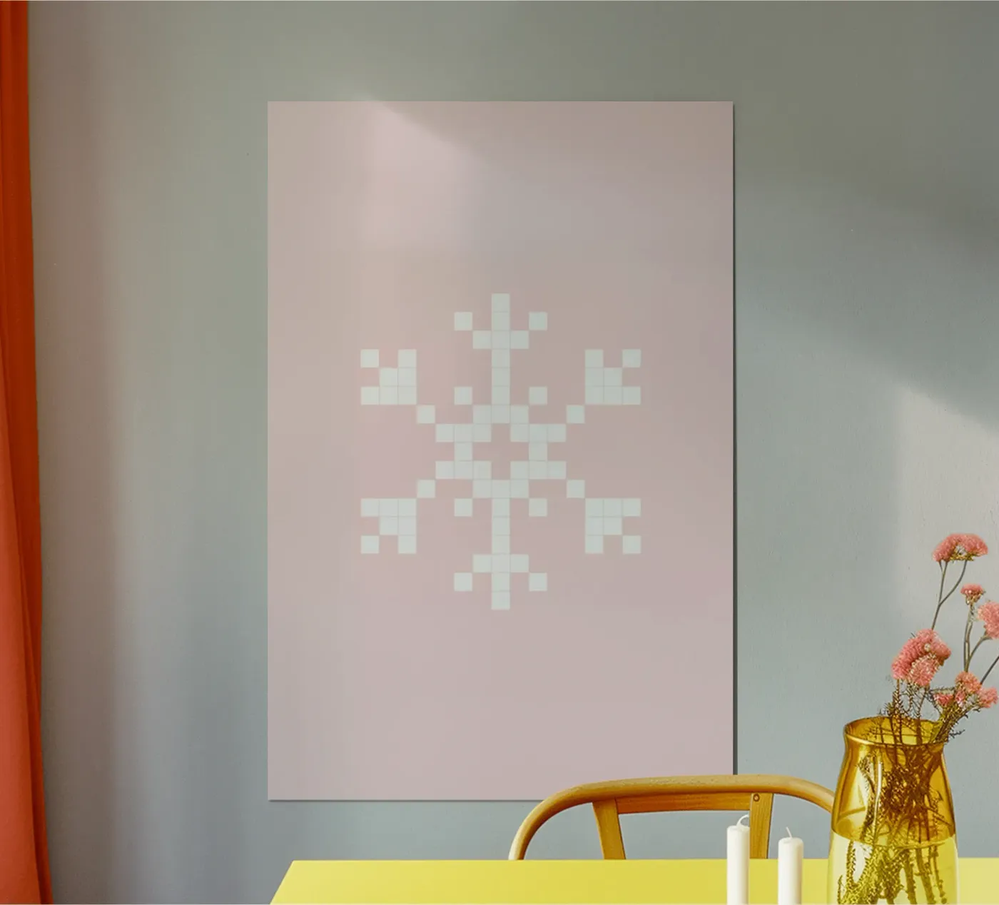 Pixel Snowflake Pink poster da Studio One