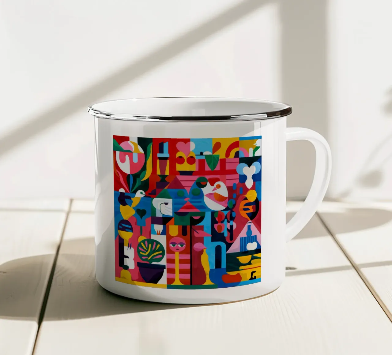Caos geométrico taza de esmalte de Monarco Virtuoso