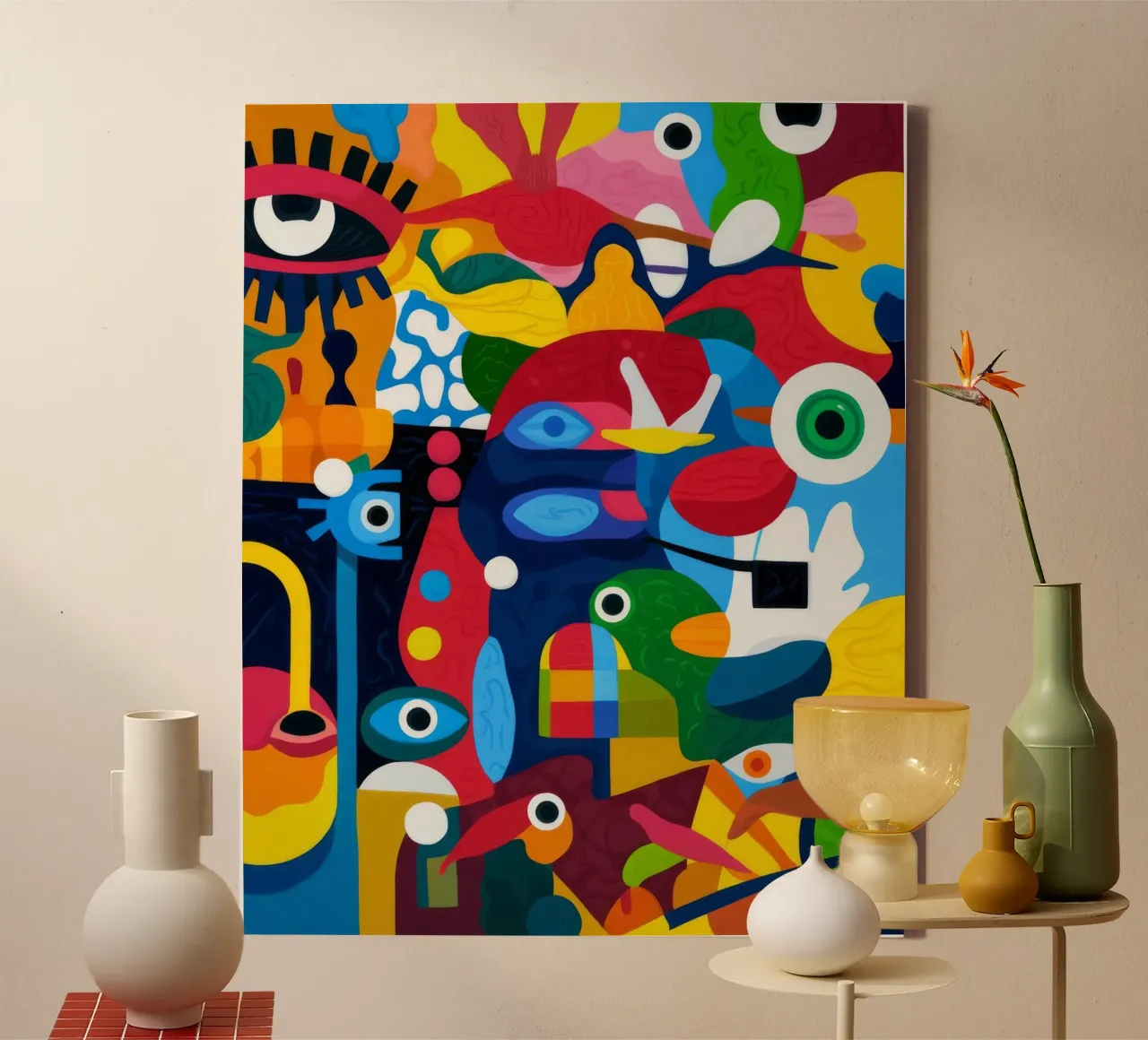 Kleurrijke ogen canvas met Baklijst van Monarco Virtuoso