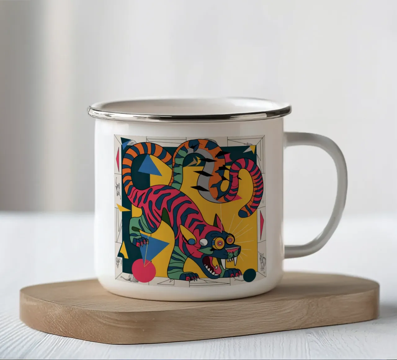 Bestia a strisce tazza in smalto da Monarco Virtuoso