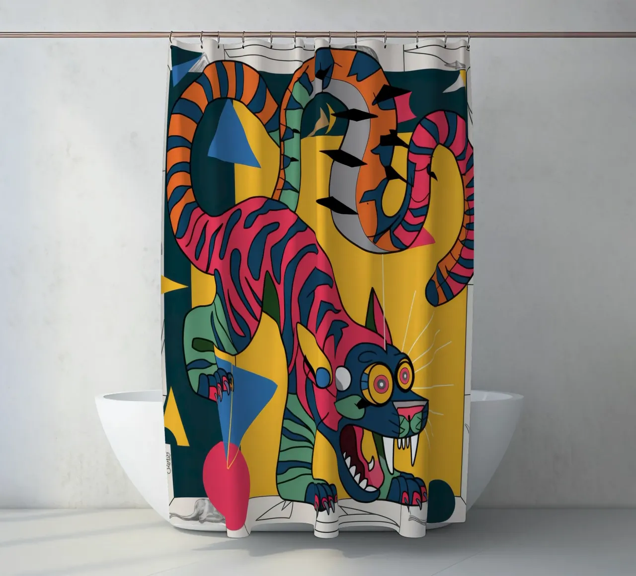 Striped Beast shower curtain by Monarco Virtuoso