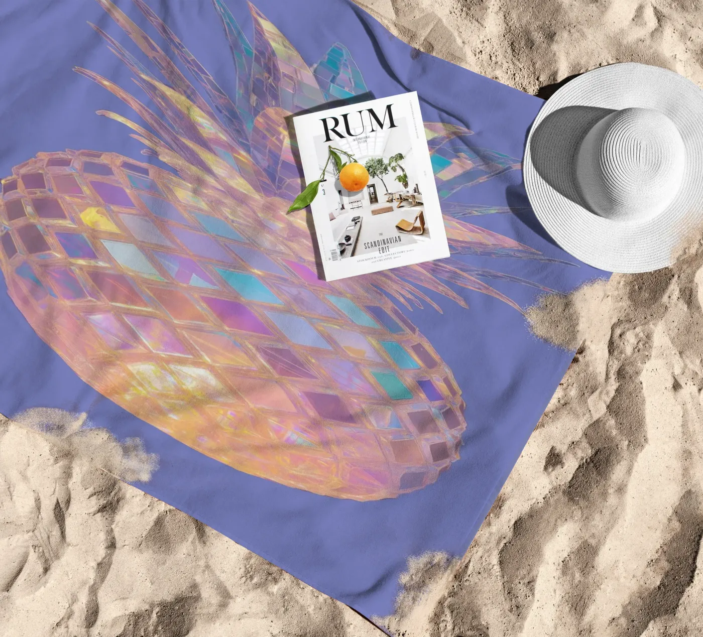 Ananasschijf strandhanddoek van Melloi Art Print