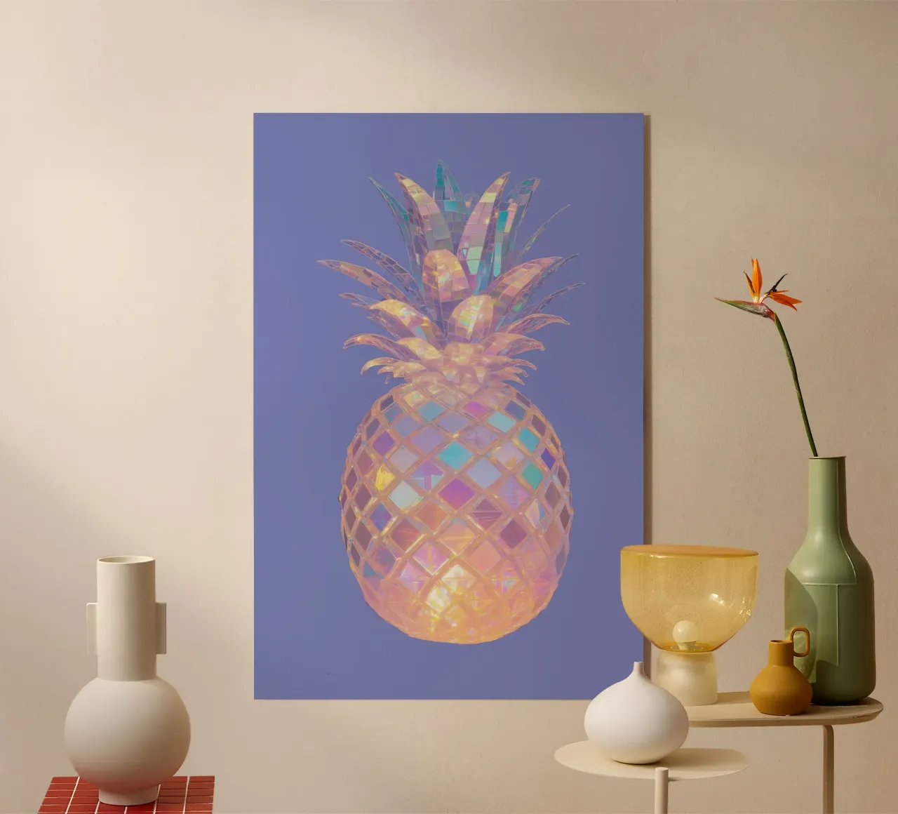 Disco Pineapple plexiglass da Melloi Art Print