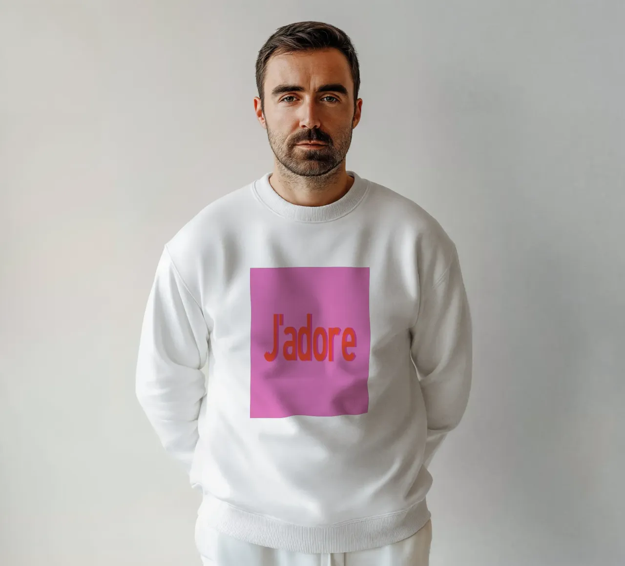 "j' adore" Romantic quote sweatshirt by Carinaprint